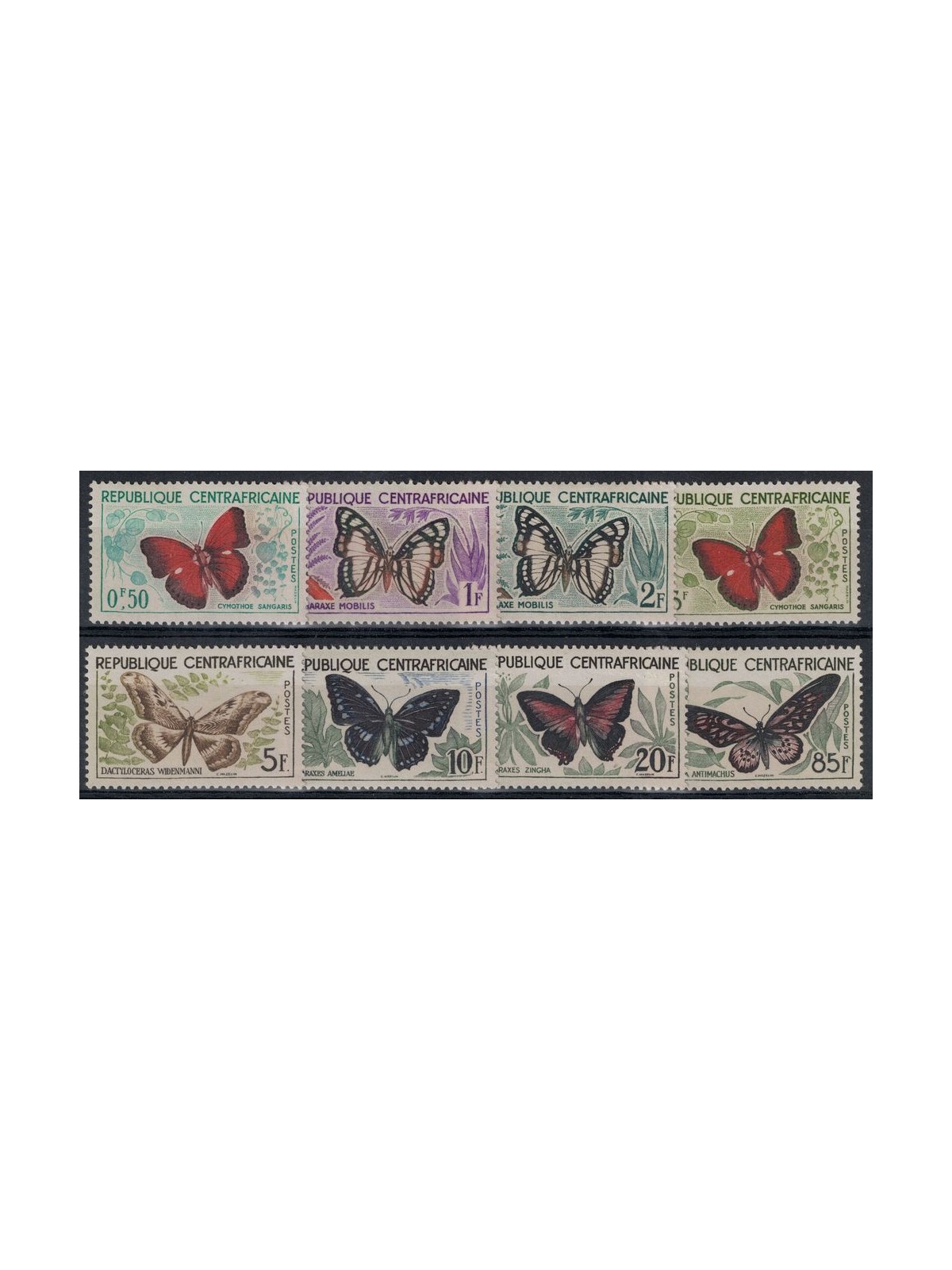 CENTRAL AFRICA 1960-61 Fauna, butterflies 8v MNH**