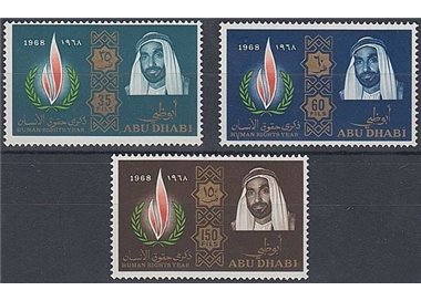ABU DHABI 1968 Human Rights 3v MNH**