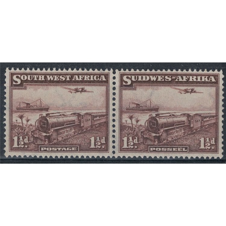 SOUTH WEST AFRICA 1936 Ordinary set, trains 2v MNH**