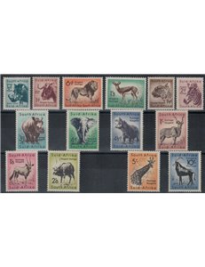 SOUTH AFRICA 1954 Ordinary set, animals 14v MH*
