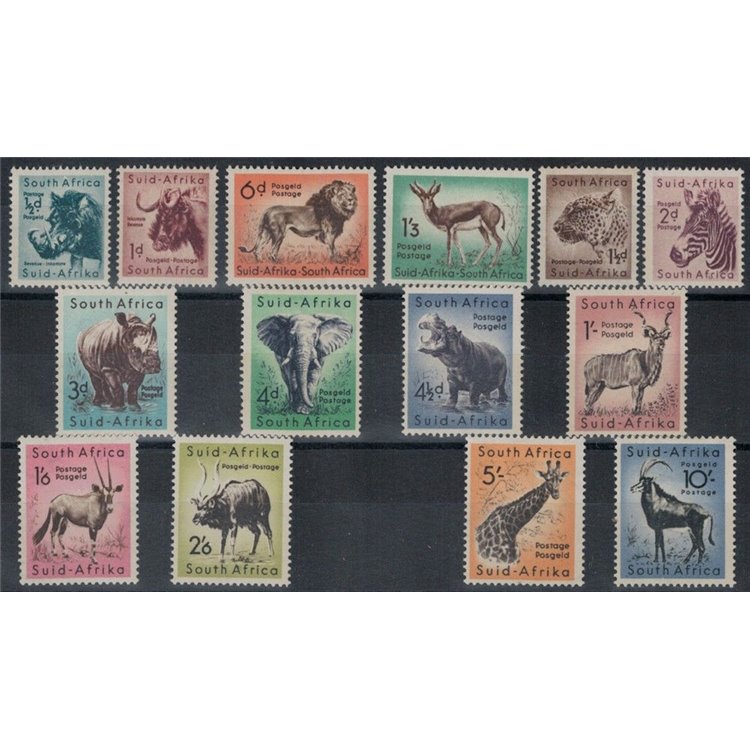 AFRICA DEL SUD 1954 Serie ordinaria, animali 14v MH*