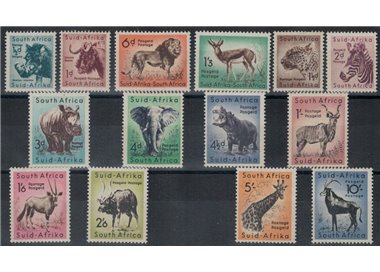 AFRICA DEL SUD 1954 Serie ordinaria, animali 14v MH*