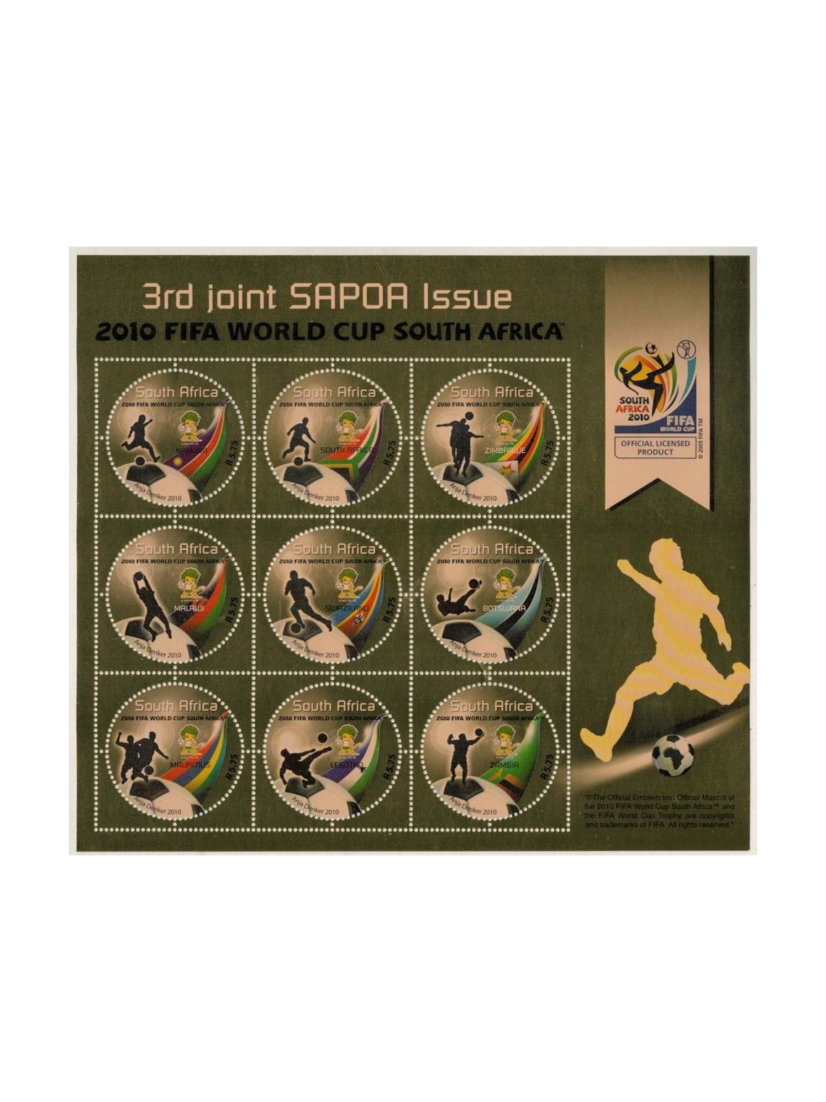SOUTH AFRICA 2010 SAPOA, Football World Cup s/s MNH**
