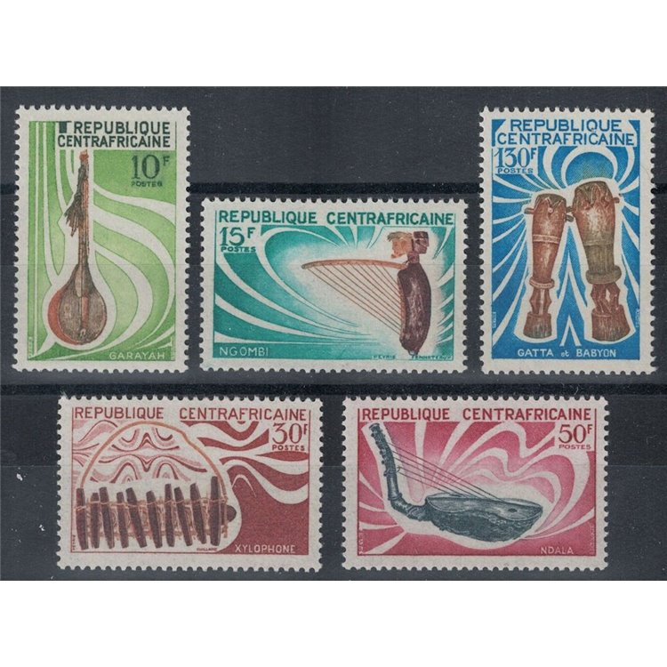 CENTRAL AFRICA 1970 Musical instruments 5v MNH**