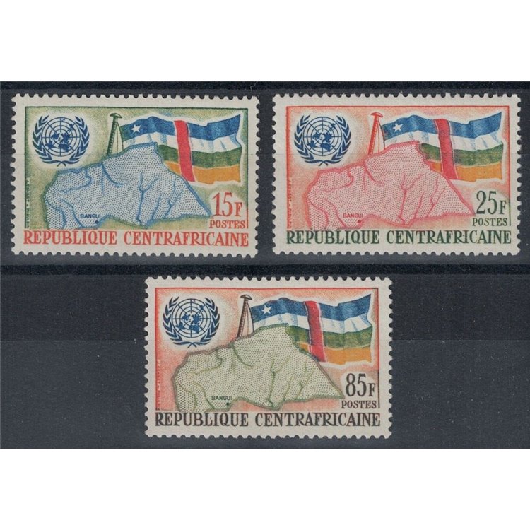 CENTRAL AFRICA 1961 UN Admission 3v MNH**