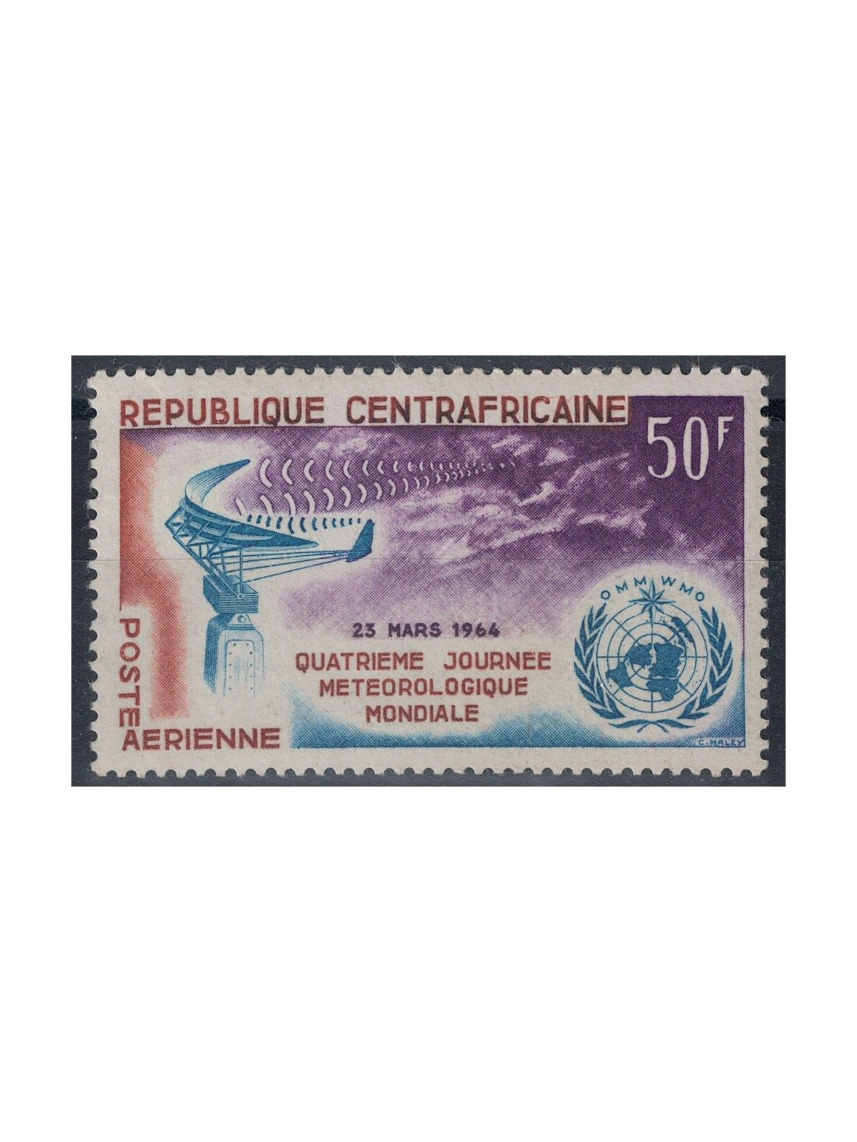 CENTRAL AFRICA 1964 Meteorological Day MNH**