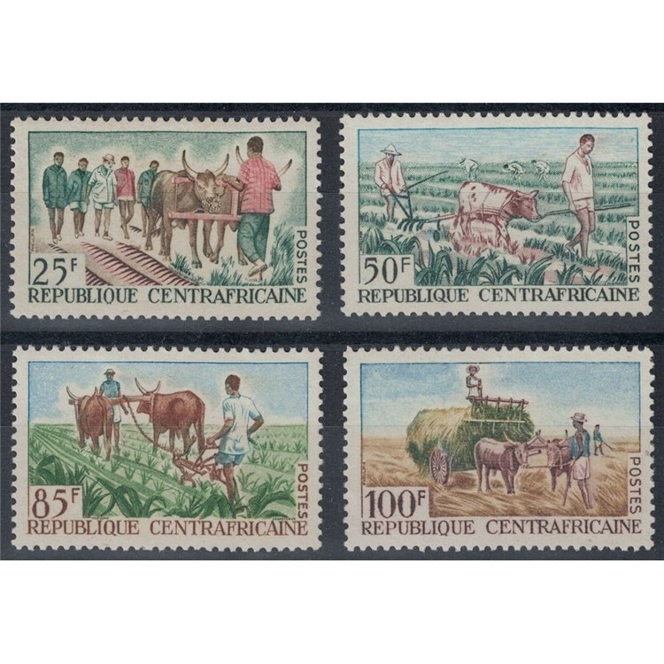 CENTRAL AFRICA 1965 Animal Traction 4v MNH**