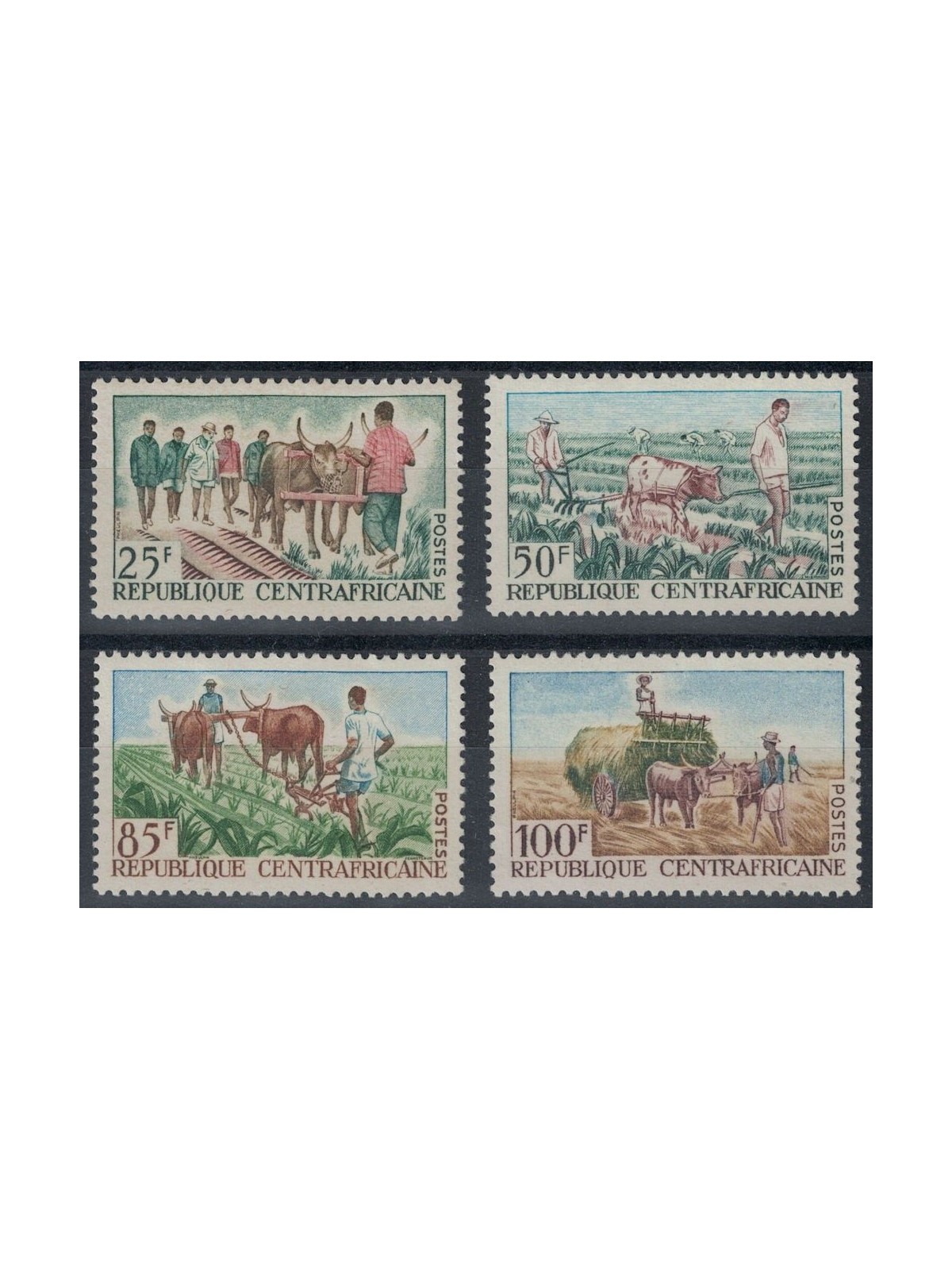 CENTRAL AFRICA 1965 Animal Traction 4v MNH**