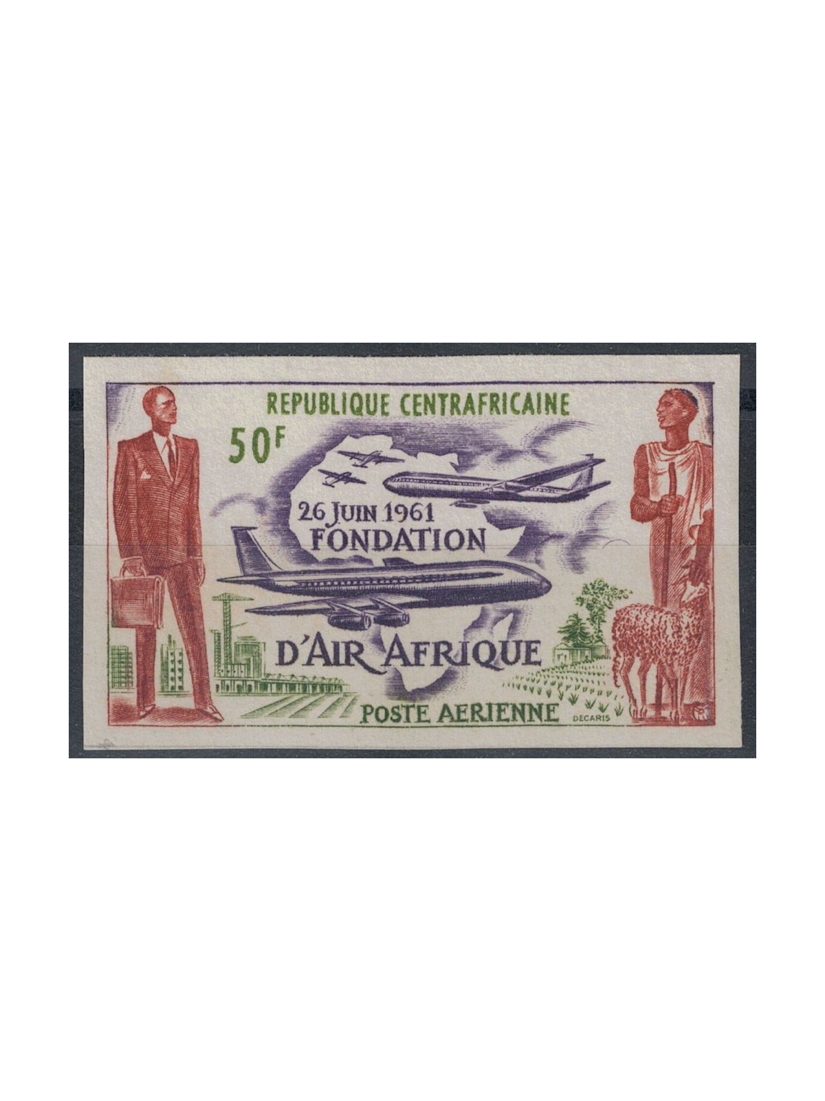 CENTRAL AFRICA 1962 Air Afrique (unperforated) MNH**