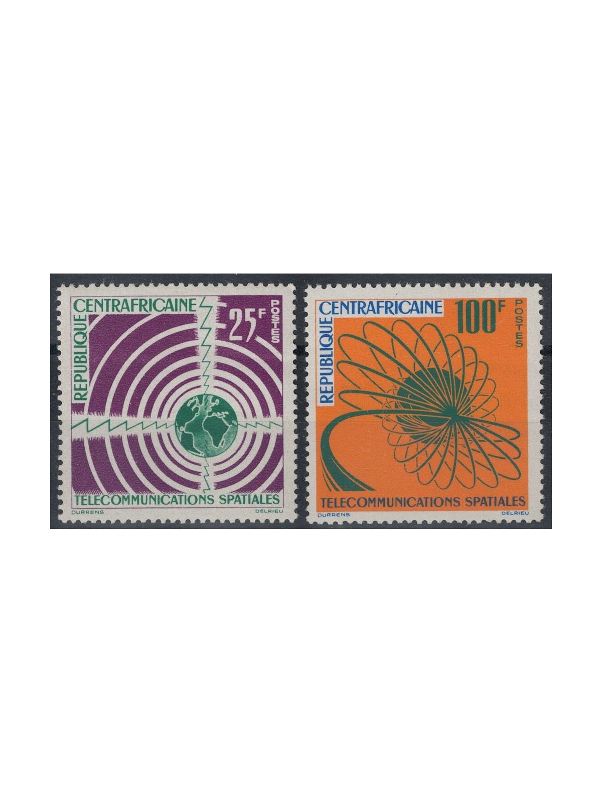 AFRICA CENTRALE 1963 Telecomunicazioni spaziali 2v MNH**
