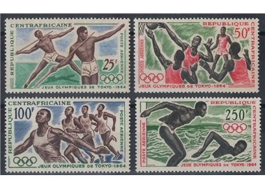 CENTRAL AFRICA 1964 Olympic Games 4v MNH**