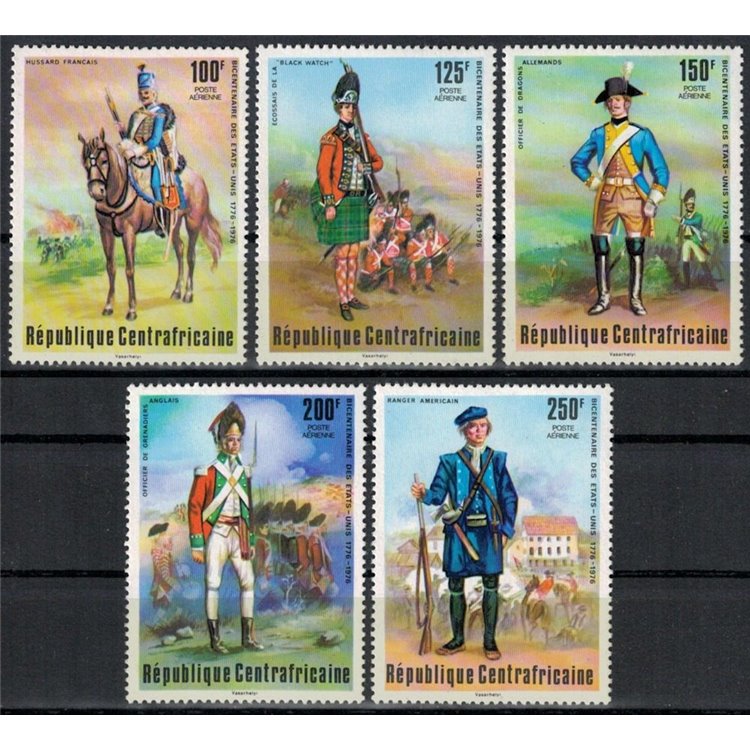 CENTRAL AFRICA 1976 Bicentenary of Independence 5v MNH**