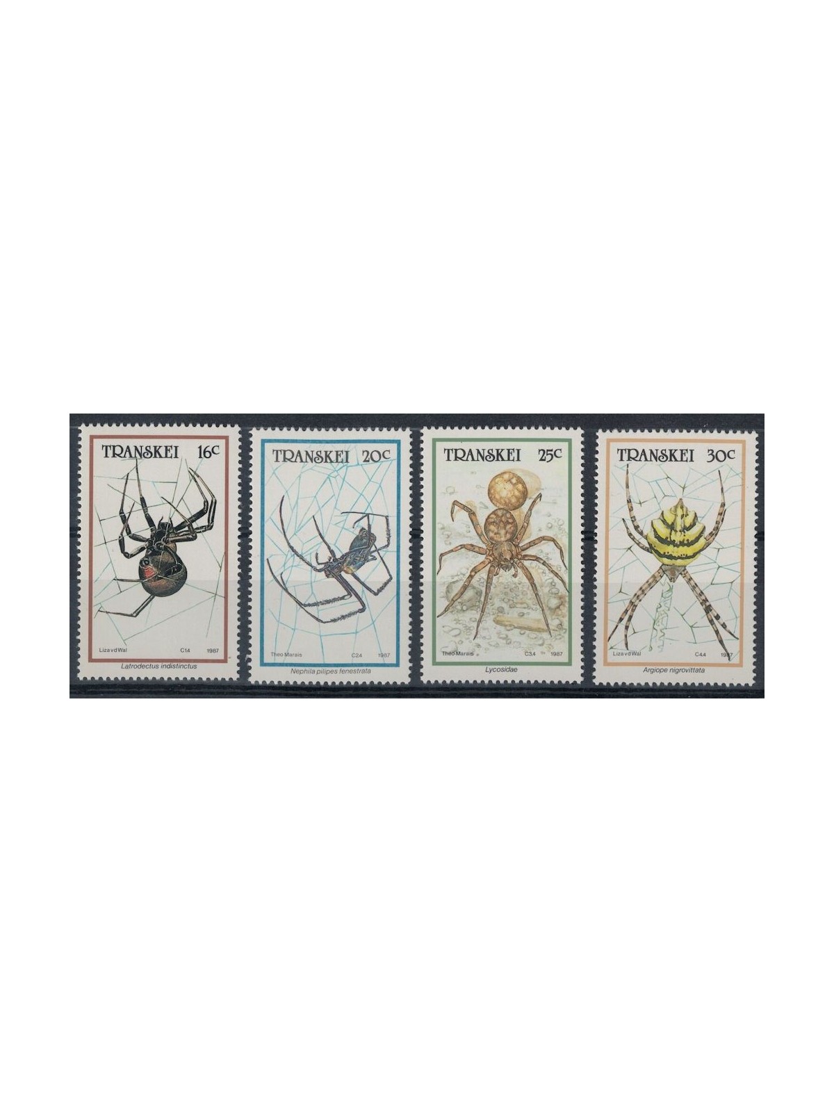 AFRICA DEL SUD (TRANSKEI) 1987 Fauna, ragni 4v MNH**