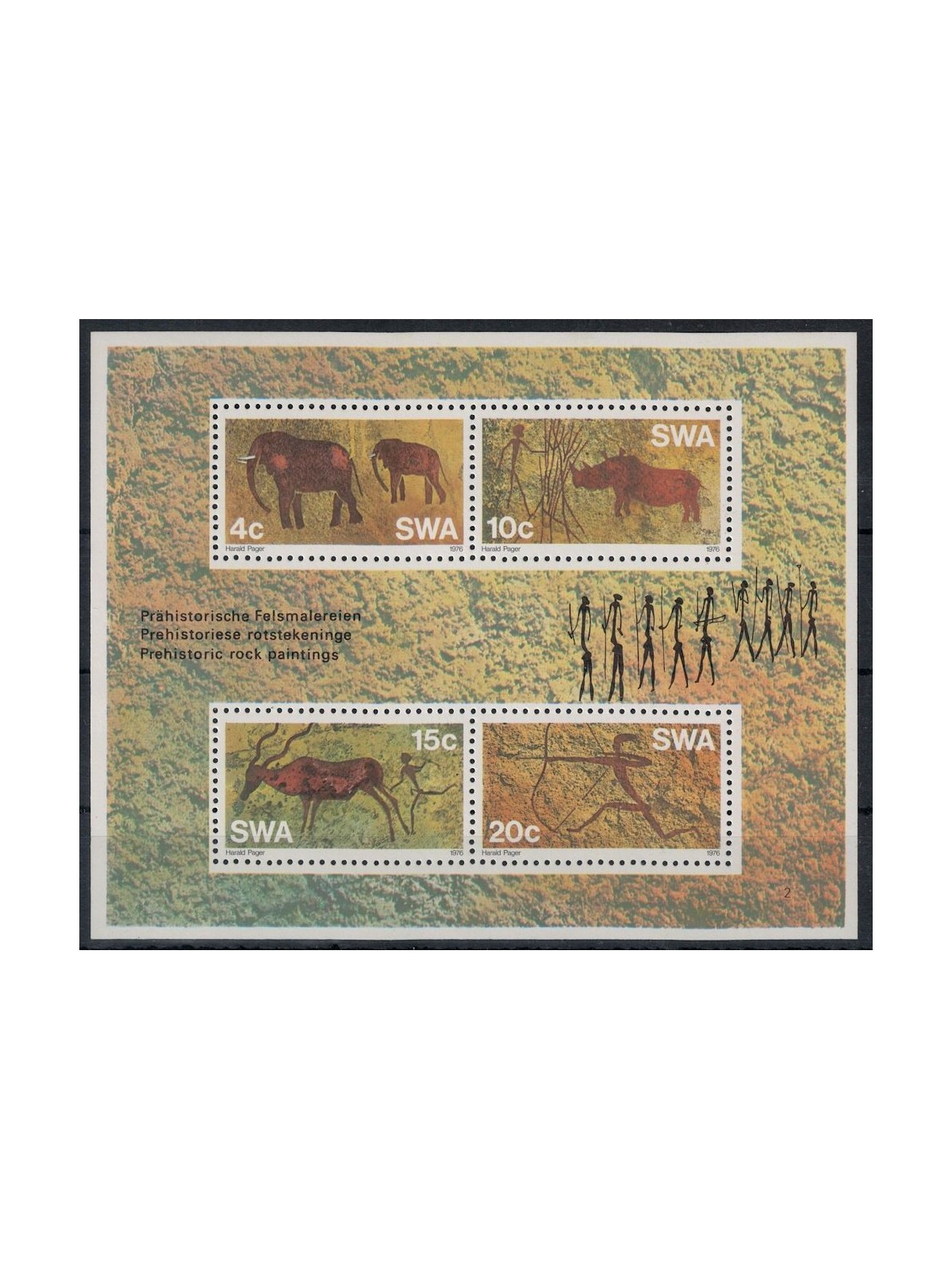 AFRICA DEL SUD OVEST 1976 Arte preistorica BF MNH**