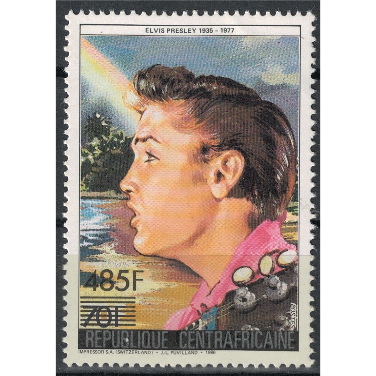 AFRICA CENTRALE 1986 Omaggio a Elvis Presley (soprastampato) MNH**