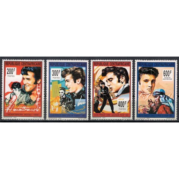 AFRICA CENTRALE 1993 Elvis Presley 4v MNH**