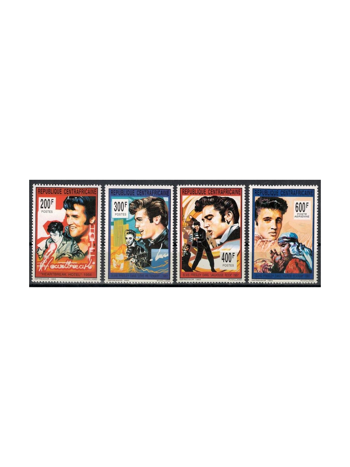 AFRICA CENTRALE 1993 Elvis Presley 4v MNH**