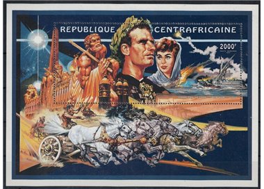 CENTRAL AFRICA 1995 Centenary of Cinema (Ben Hur) s/s MNH**