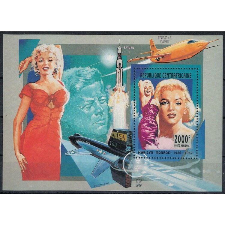 AFRICA CENTRALE 1995 Cinema (Marilyn Monroe) BF MNH**