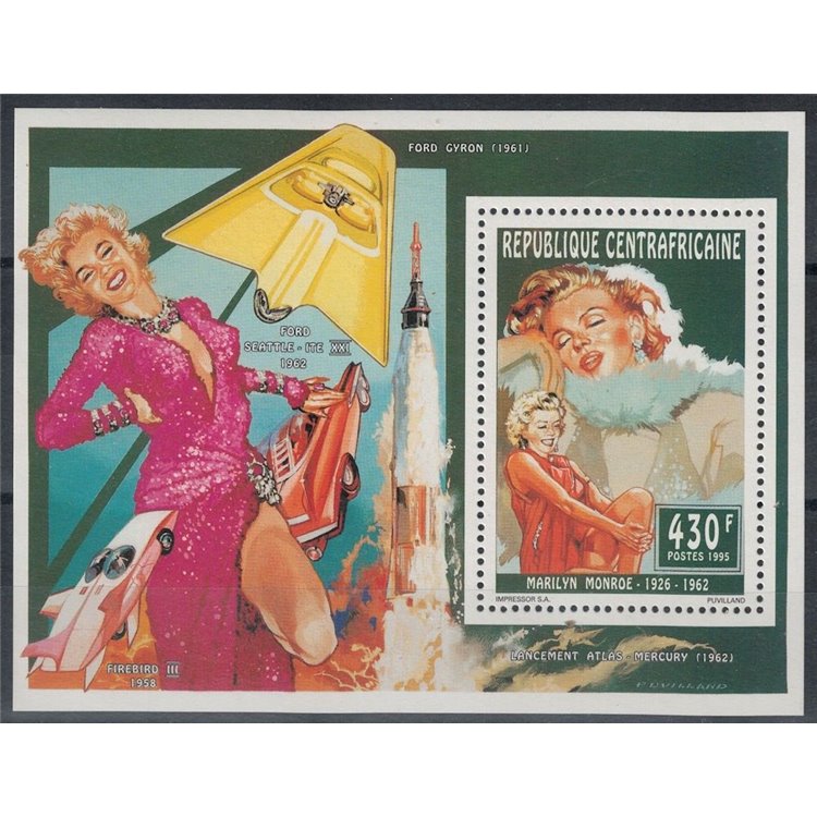 CENTRAL AFRICA 1995 Marilyn Monroe (sheet) MNH**