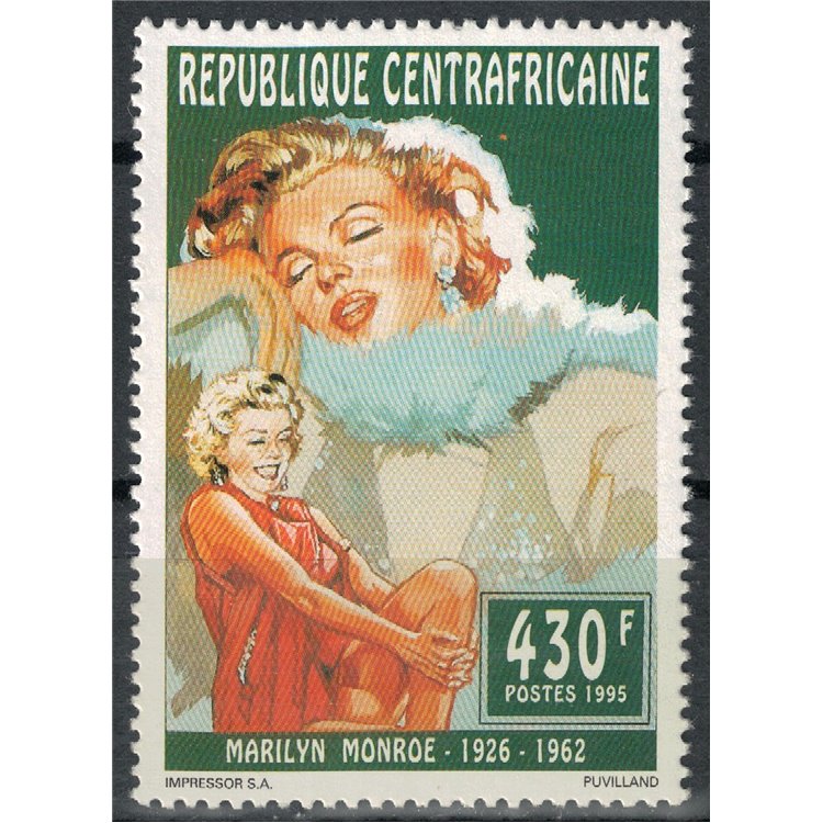 CENTRAL AFRICA 1995 Marilyn Monroe MNH**