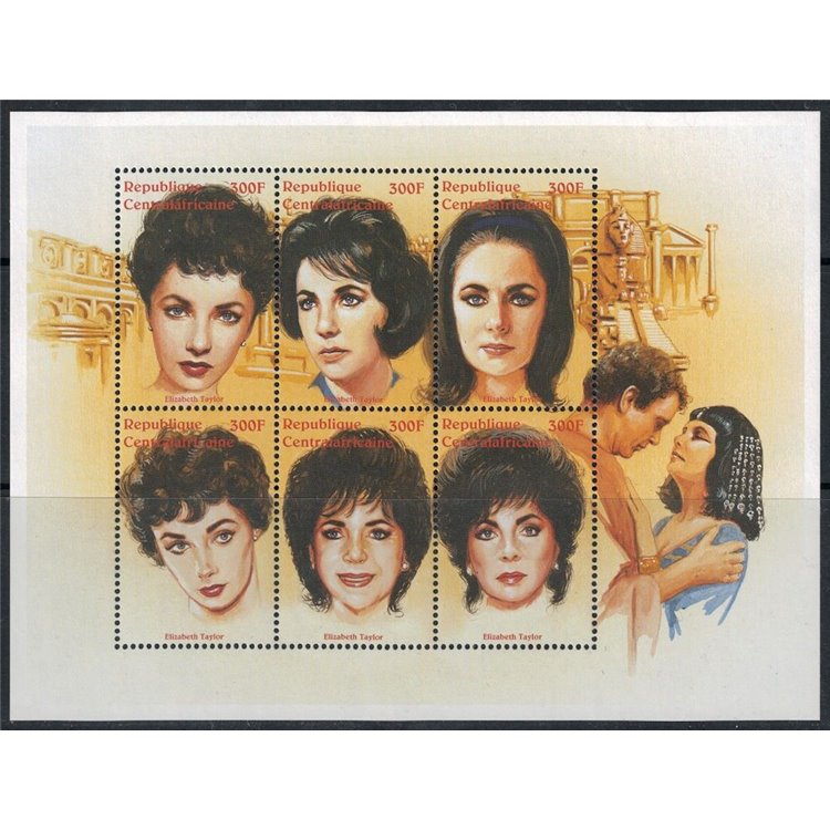 CENTRAL AFRICA 1997 Homage to Elizabeth Taylor 6v MNH**