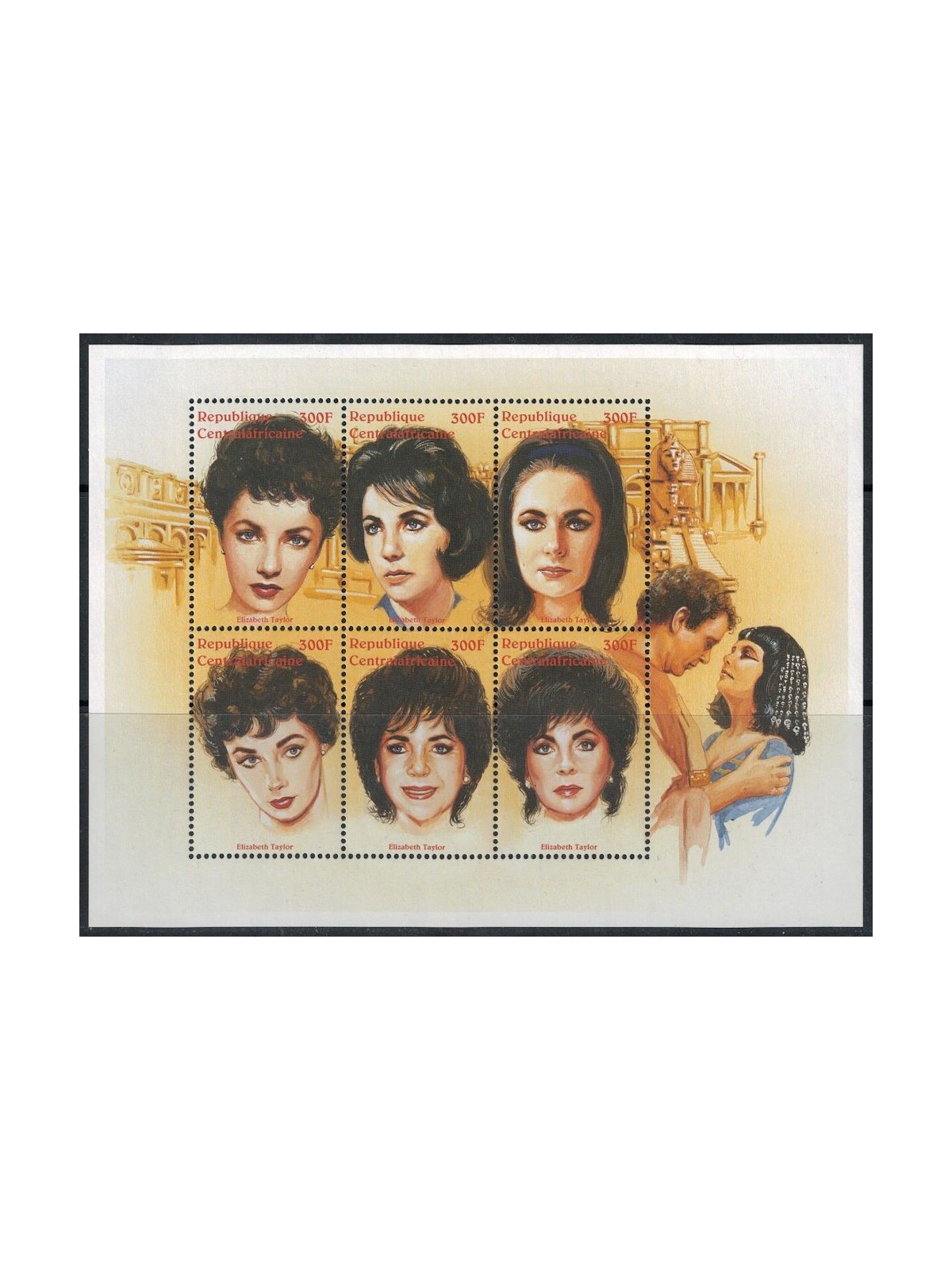 AFRICA CENTRALE 1997 Omaggio a Elizabeth Taylor 6v MNH**