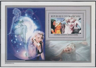 AFRICA CENTRALE 2003 Marilyn Monroe (foglietto) MNH**