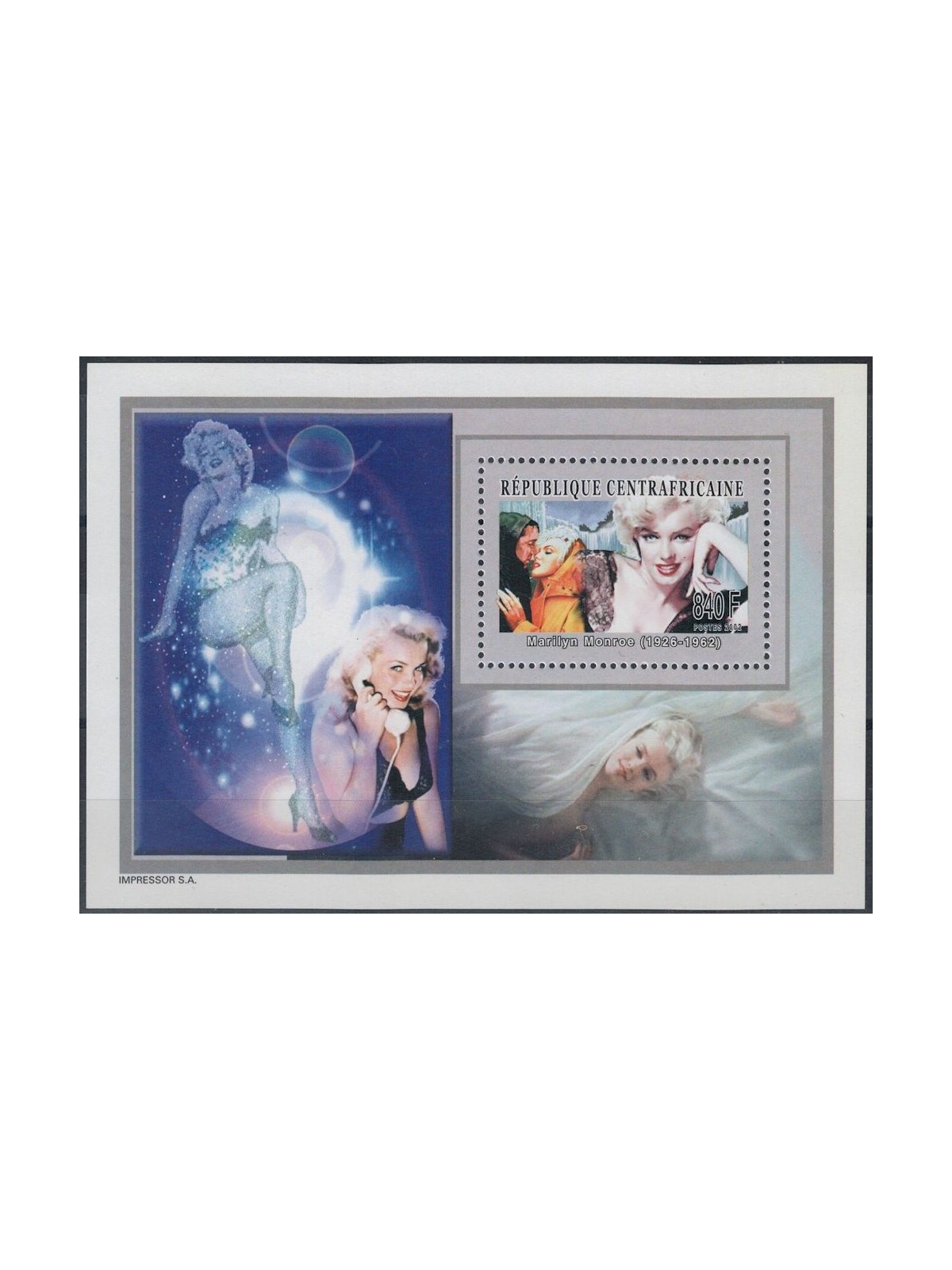 AFRICA CENTRALE 2003 Marilyn Monroe (foglietto) MNH**