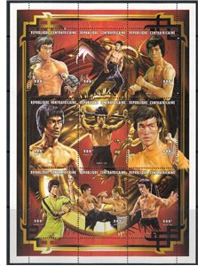 AFRICA CENTRALE 1997 Omaggio a Bruce Lee 9v MNH**