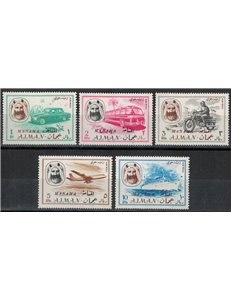 AJMAN 1967 Mezzi di trasporto, posta aerea 5v MNH**