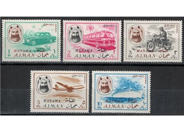 AJMAN 1967 Means of transport, airmail 5v MNH**