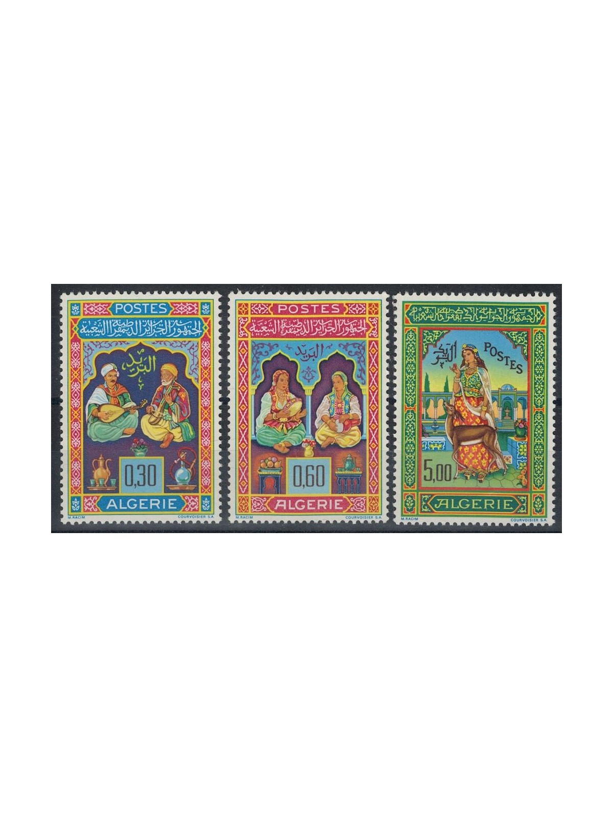 ALGERIA 1965 Miniature di Mohammed Racim 3v MNH**