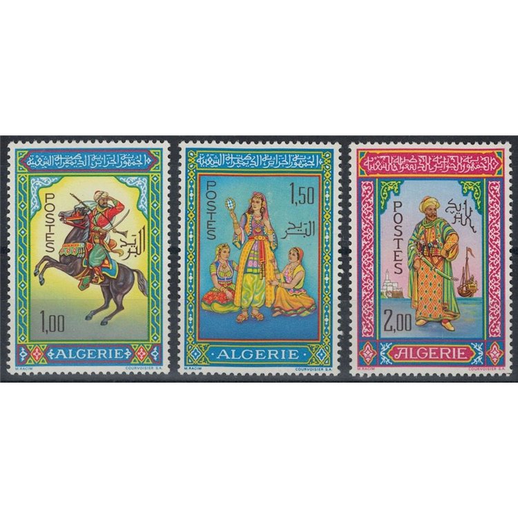 ALGERIA 1966 Miniature di Mohammed Racim 3v MNH**