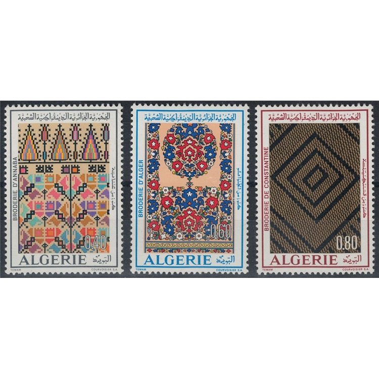 ALGERIA 1973 Algerian Embroidery 3v MNH**