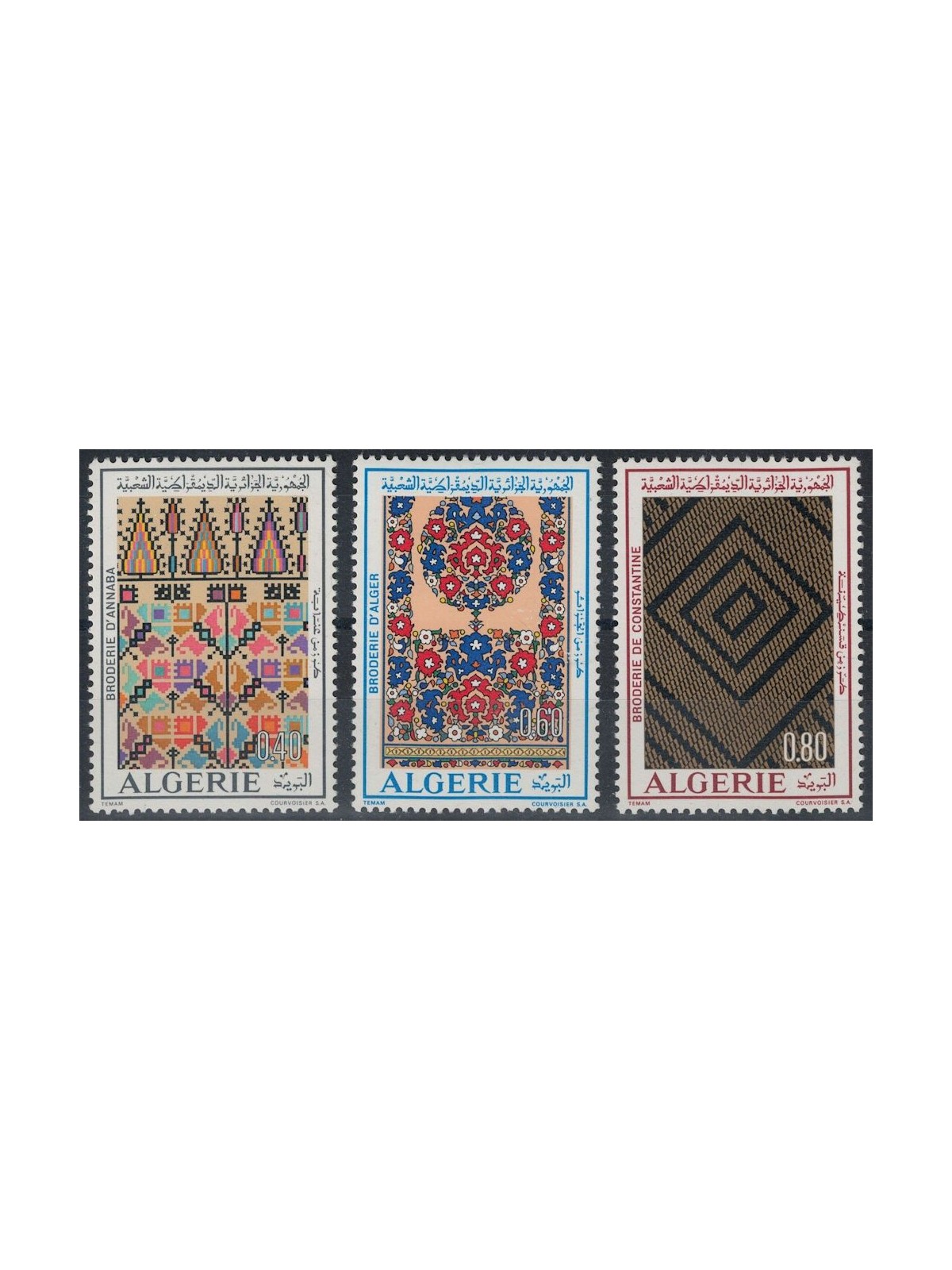 ALGERIA 1973 Algerian Embroidery 3v MNH**