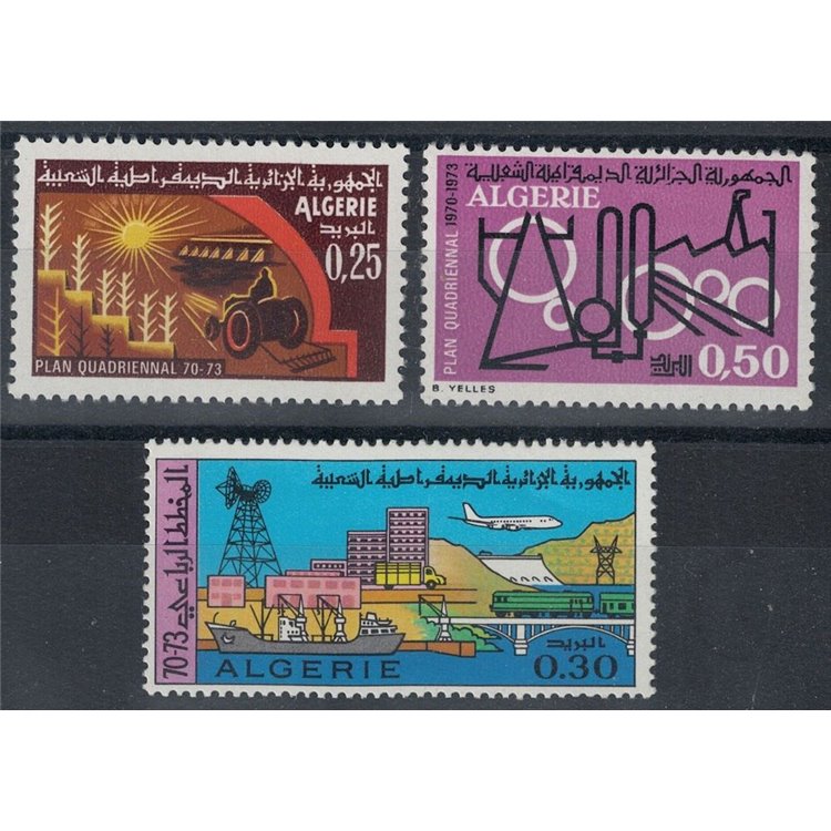 ALGERIA 1970 Four-Year Plan 3v MNH**