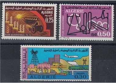 ALGERIA 1970 Four-Year Plan 3v MNH**