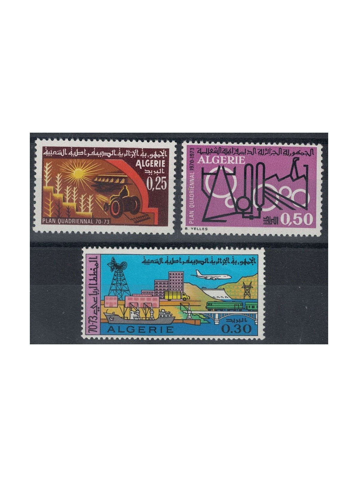 ALGERIA 1970 Four-Year Plan 3v MNH**