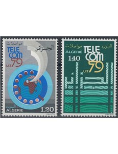 ALGERIA 1979 International Telecom Exhibition 2v MNH**