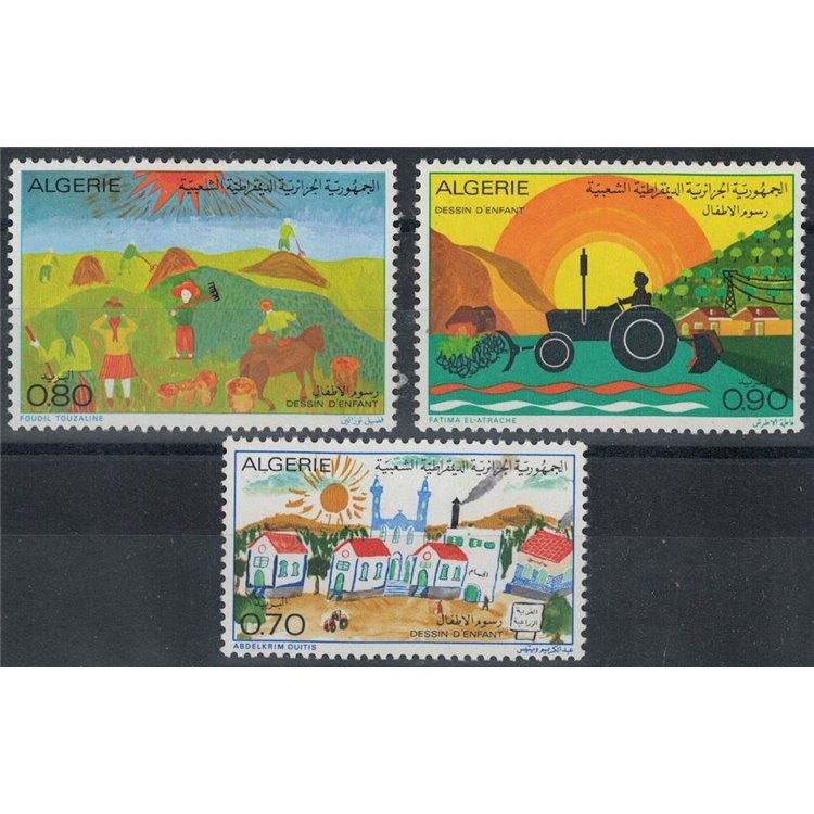 ALGERIA 1974 Disegni di bambini 3v MNH**