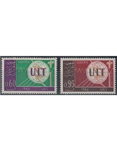 ALGERIA 1965 Centenario UIT 2v MNH**