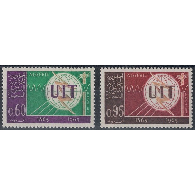 ALGERIA 1965 Centenary of ITU 2v MNH**