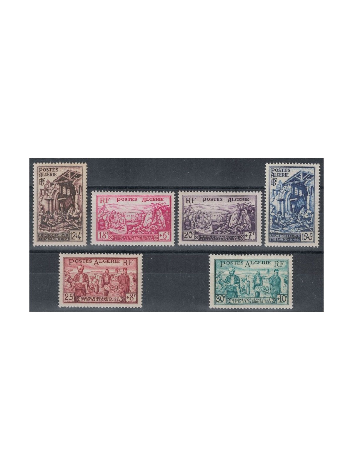 ALGERIA 1954 Pro terremotati d'Orléansville 6v MNH**