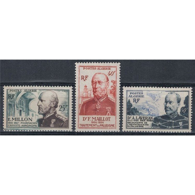 ALGERIA 1953 In onore del Corpo di Sanità Militare 3v MNH**