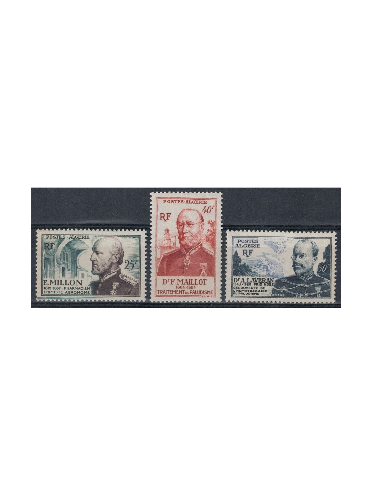 ALGERIA 1953 In onore del Corpo di Sanità Militare 3v MNH**