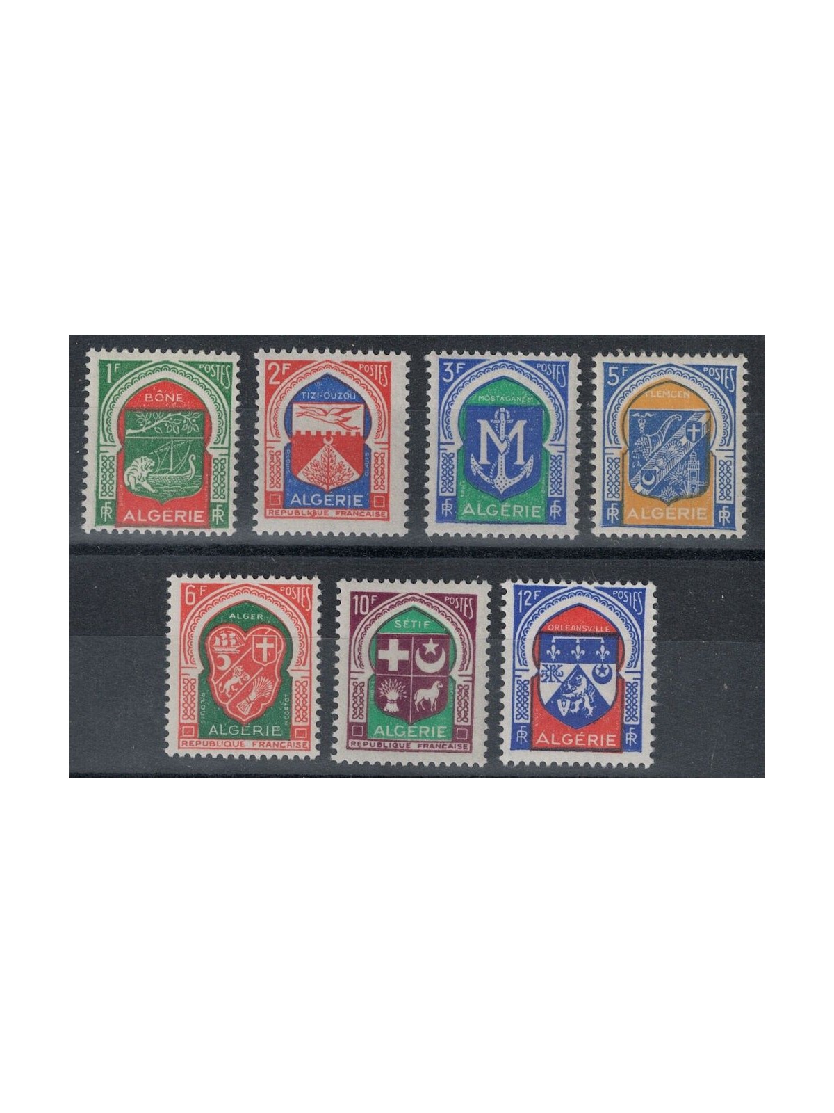 ALGERIA 1956-58 City Coats of Arms 7v MNH**