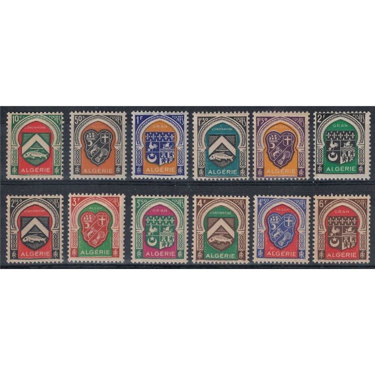 ALGERIA 1947 City Coats of Arms 12v MNH**