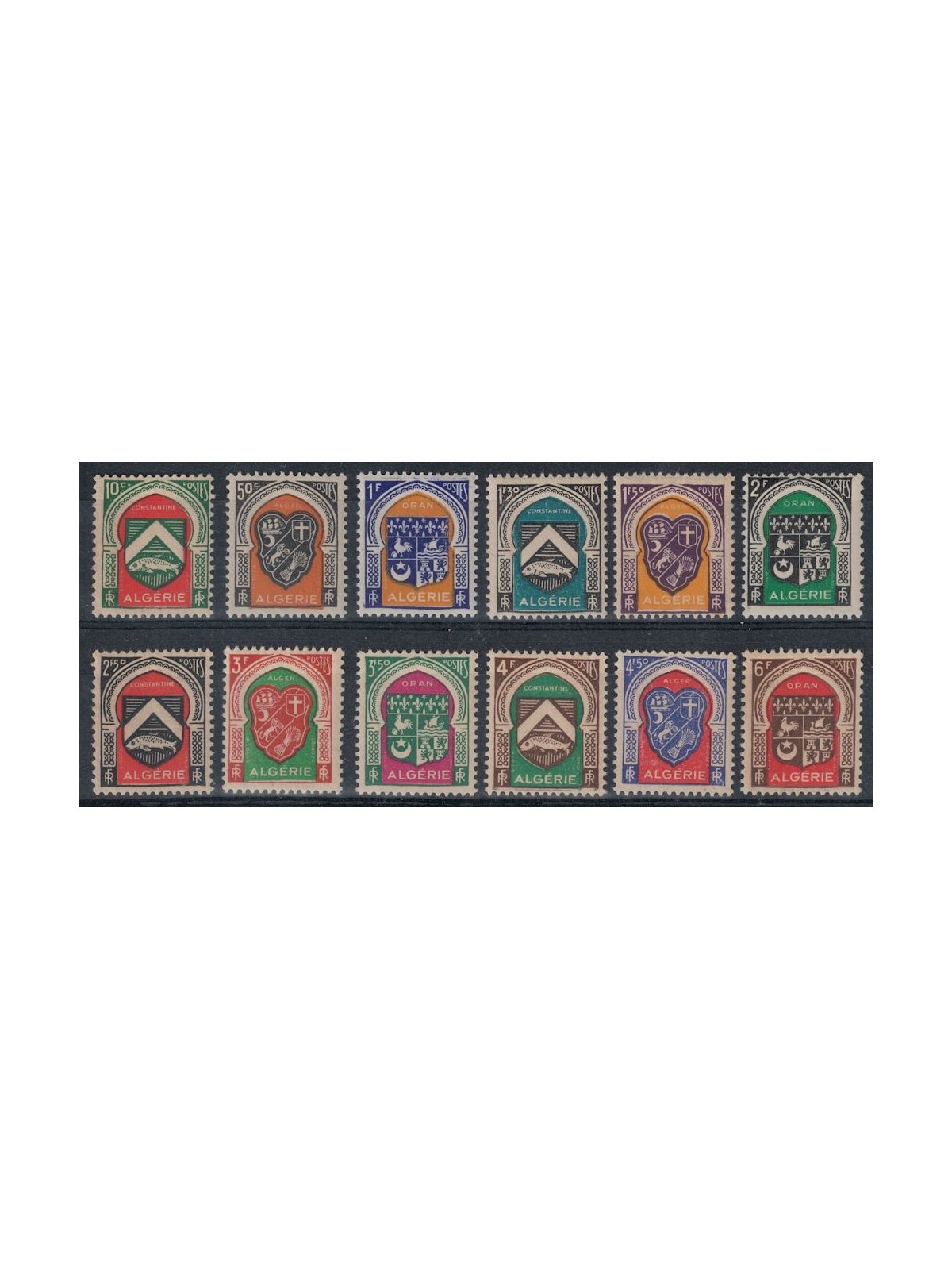 ALGERIA 1947 City Coats of Arms 12v MNH**