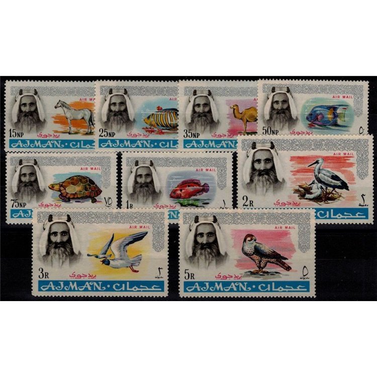 AJMAN 1965 Serie ordinaria (posta aerea) 9v MNH**